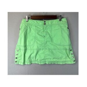Title Nine Brash Mini Skirt Athletic Activewear Outdoor Casual Green Size 6 Snap